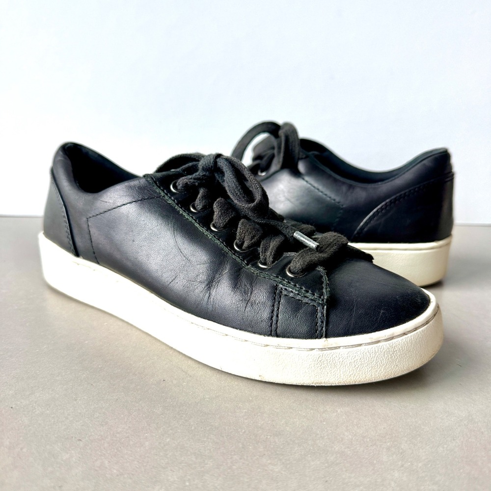 Vionic Syra Womens Leather Lace‎ Up Sneakers US 6 Black Comfort Walking Arch 355